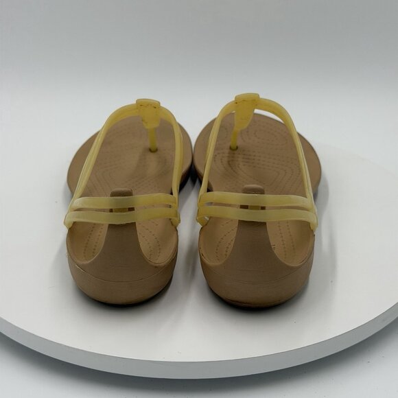Crocs Women’s Size 8 Isabella T-Strap Sandals Yellow Jelly Thong - Picture 5 of 7